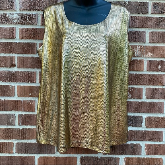 CSC Studio Metallic Gold NWT Tank Top Size 1X - Picture 1 of 7